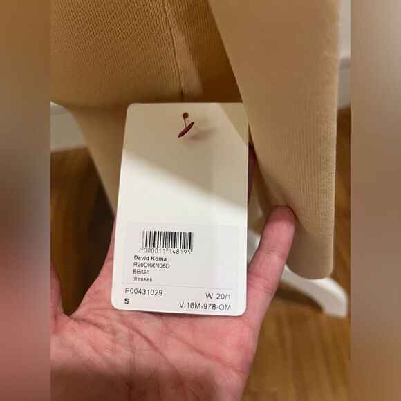 David Koma beige jersey dress sequin detail size small NWT - Picture 6 of 12